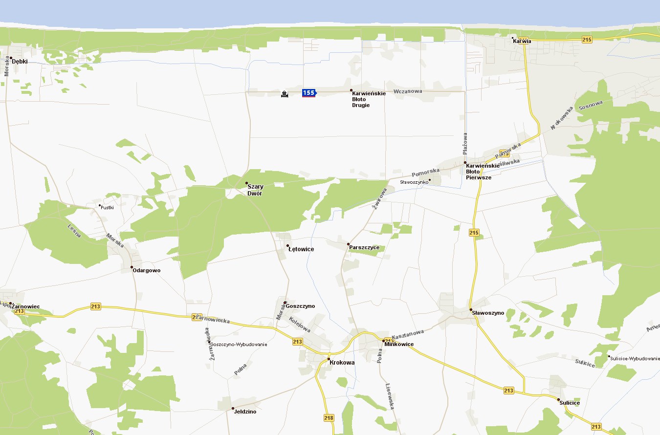 Dojazd: Karwieńskie Błota II, ul. Wczasowa 155A